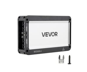 VEVOR Amplificatore Audio per Auto a 4 Canali Potenza a Ponte di max. 4x420 W a 4 Ohm/4x 600 W a 2 Ohm, Amplificatore per Veicoli Multicanale 14,4V CC Larghezza di Banda 15 Hz-30 kHz