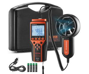 VEVOR Anemometro Digitale Portatile Schermo LED Velocità del Vento da -10℃ - 60℃
