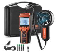 VEVOR Anemometro Portatile da -10-60℃ Misuratore di Velocità del Vento Anemometro Digitale con Valigetta, Misuratore di Velocità del Vento con Display Retroilluminato LED Portatile, Anemometro Vento