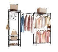 VEVOR Appendiabiti, Armadio Guardaroba Robusto, Attaccapanni Indipendenti con Struttura in Acciaio, Carico 363 kg, Attaccapanni con Ripiani Portaoggetti per Camera da Letto, Negozio di Abbigliamento