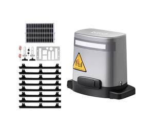 VEVOR Apricancello Scorrevole Solare, Kit Apricancello Elettrico da 280 W per Cancello Fino a 20 m e 816 kg, Motore per Porta Scorrevole con Binario a Ingranaggi, Sensore a Infrarossi
