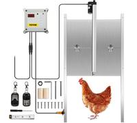 VEVOR Apriporta Automatico per Pollaio da 12V, 30x30CM per Porta Automatica per Pollaio Sensore di Luce del Timer a Infrarossi con 2 Telecomandi, Gabbia per Polli Uso per Tutte Polli Anatre Galline