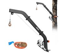 VEVOR Argano per Cervi Montato su Albero, Carico di 160 kg, Argano per Selvaggina da Caccia con Cinghia a Cricchetto, Gancio per Cervi per Scuoiare, Pulire, Appendere Mangime e Concimare, Nero