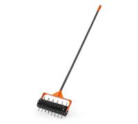 VEVOR Arieggiatore Manuale per Prato da 41 cm Aeratore a Spinta da Prato Terreno in Metallo Compatti per Giardino Cortile Campi con Punti in Ferro 42 x 5,5 cm Manico Lungo Rullo Ricaricabile