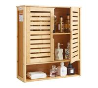 VEVOR Armadietto da Bagno Pensile per Medicinali con 2 Ante Ripiani Regolabili in Altezza, Armadietto Divisorio Aperto Montaggio a Parete, Mobiletto Sospeso per Cucina, Bagno, Lavanderia