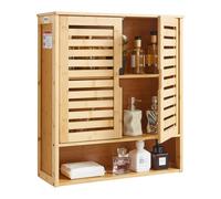 VEVOR Armadietto da Bagno Pensile per Medicinali con 2 Ante Ripiani Regolabili in Altezza, Armadietto Divisorio Aperto Montaggio a Parete, Mobiletto Sospeso per Cucina, Bagno, Lavanderia