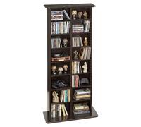 VEVOR Armadietto Porta CD DVD da Pavimento, Mobile Contenitore 559x222x1295 mm Multimediale 8 Ripiani per CD DVD Libri Giochi Collezioni Ripiani Regolabili Uffici Camera da Letto Soggiorno, Marrone