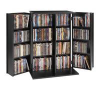 VEVOR Armadietto Porta CD DVD Libri Portaoggetti 4 Ripiani, Mobiletto per CD DVD Giochi con Ante Ripiani Regolabili da Ufficio Studio Soggiorno, Mobiletto Portaoggetti 610x368x846 mm, Nero