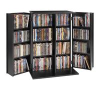 VEVOR Armadietto Porta CD DVD Libri Portaoggetti 4 Ripiani, Mobiletto per CD DVD Giochi con Ante Ripiani Regolabili da Ufficio Studio Soggiorno, Mobiletto Portaoggetti 610x368x846 mm, Nero