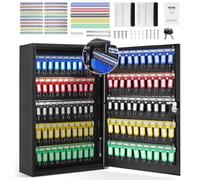 VEVOR Armadietto Portachiavi 200 Ganci Cassetta di Sicurezza per Chiavi in Acciaio da Parete 38x13,8x55cm, Cassetta di Sicurezza Portachiavi con Serratura per Albergo B&B Ufficio Segreteria Reception