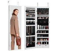 VEVOR Armadietto Portagioie da Parete con Specchio Altezza 1195 mm Luci LED