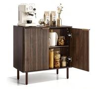 VEVOR Armadietto Portaoggetti da Salotto con 2 Ripiani, Credenza Mobile Contenitore in Stile Medievale per Soggiorno, Mobiletto Portaoggetti 80 x 37,5 x 80 cm Carico del Tavolo 30 kg Legno di Noce