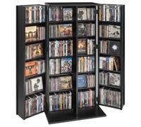 VEVOR Armadietto Portaoggetti Multimediale 6 Ripiani, Mobiletto per CD DVD Giochi con Ante Ripiani Regolabili da Ufficio Studio Soggiorno, Mobiletto Portaoggetti Libri CD DVD 610x368x1270 mm, Nero