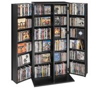 VEVOR Armadietto Portaoggetti Multimediale 6 Ripiani, Mobiletto per CD DVD Giochi con Ante Ripiani Regolabili da Ufficio Studio Soggiorno, Mobiletto Portaoggetti Libri CD DVD 610x368x1270 mm, Nero