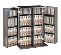 VEVOR Armadietto Portaoggetti Multimediale,Contenere Fino a 576 CD, Mobiletto DVD con Ante e Ripiani,Fipiani Regolabili Protegge Organizza Collezioni di Musica, Film,Videogiochi Cimeli, Espresso