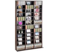 VEVOR Armadietto Portaoggetti Multimediale, Ripiano per DVD a 9 Strati, Contenere Fino a 1080 CD, Ripiani CD Regolabili Protegge Organizza Collezioni di Musica Film Videogiochi Cimeli Espresso
