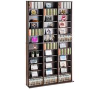 VEVOR Armadietto Portaoggetti Multimediale, Ripiano per DVD a 9 Strati, Contenere Fino a 1080 CD, Ripiani CD Regolabili Protegge Organizza Collezioni di Musica Film Videogiochi Cimeli Espresso
