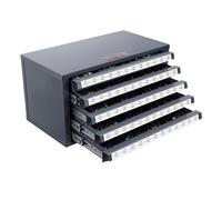 VEVOR Armadio dispenser per punte da trapano, armadio organizer per punte da trapano a cinque cassetti per 33/64" a 63/64" in acciaio con etichette, dispenser impilabile per riporre punte da trapano