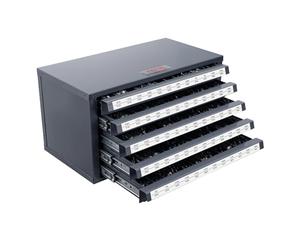 VEVOR Armadio dispenser per punte da trapano, armadio organizer per punte da trapano a cinque cassetti per 33/64" a 63/64" in acciaio con etichette, dispenser impilabile per riporre punte da trapano