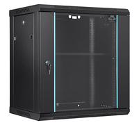 VEVOR Armadio per server di rete 12U, profondità 15,5", contenitore per server rack, capacità di carico massima 200 libbre montato a terra, con pannelli laterali per porte in vetro di bloccaggio, per