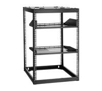 VEVOR Armadio Rack 16 U a Telaio Aperto, Capacità di 68,04 kg, Rack di Rete da Parete o da Pavimento con Ripiani Ventilati, per Apparecchiature di Rete e Dispositivi AV, Nero Profondità 585 mm