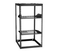 VEVOR Armadio Rack 20 U a Telaio Aperto, Capacità di 68,04 kg, Rack di Rete da Parete o da Pavimento con Ripiani Ventilati, per Apparecchiature di Rete e Dispositivi AV, Nero Profondità 585 mm