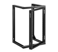 VEVOR Armadio Rack da Parete 15U, Capacità di 68,04 kg, Rack di Rete a Telaio Aperto con Apertura di 180 Gradi, Acciaio al Carbonio, per Apparecchiature di Rete, Nero Profondità 455 mm