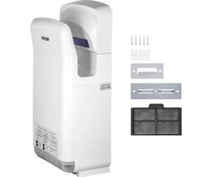 VEVOR Asciugamani Elettrico 2000W Verticale, Asciugamani Automatico Elettrico con Filtrazione HEPA, Asciugamani ad Aria Calda a Temperatura 43℃ in Bianco per Asciugare le Mani Velocemente