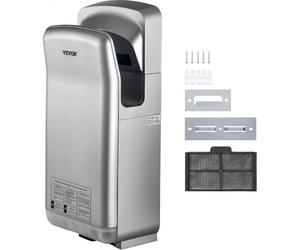 VEVOR Asciugamani Elettrico Verticale da 2000 W, Asciugamani Automatico Elettrico con Filtrazione HEPA, Asciugamani ad Aria Calda a Temperatura 43℃ in Argento per Asciugare le Mani