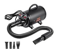 VEVOR Asciugatore Tosatore per Cani Gatti Portatile Potenza 2000W, Aspirapelo per Cane Gatto Animali Domestici 4 Testine Sostituibili Velocità Massima del Vento 70 m/s, Asciugatore per Pelo di Animali