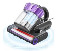 VEVOR Aspirapolvere per Materassi, 550 W con Cavo, Aspirazione Potente da 18 Kpa, Doppio Contenitore per Polvere, Filtro HEPA e Riscaldamento, Tecnologia a Ultrasuoni e Luci, Grigio