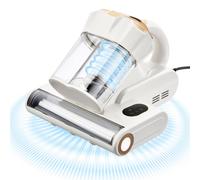 VEVOR Aspirapolvere per Materassi, 550 W con Cavo, Aspirazione Potente da 18 Kpa, Doppio Contenitore per Polvere, Filtro HEPA e Riscaldamento, Tecnologia a Ultrasuoni e Luci, Bianco