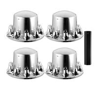 VEVOR Assale Posteriore Copridado Ruota Bombato per Semirimorchio, Set Combinato di 4 Pezzi, Copridado Ruota in ABS Elettrolitico, Copriruota a Cupola per Autocarri, Decorazione auto Argento Brillante