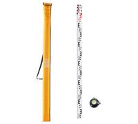 VEVOR Asta di Misurazione 4 m Asta di Misurazione Telescopica Metrica in Alluminio, Scala Bifacciale in CM/MM Asta di Livellamento, Livella a Bolla e Borsa da Trasporto per Misurare Case, Pavimenti