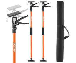 VEVOR Asta di Supporto, Confezione da 2, Telescopica Rapida in Acciaio da 116-290 cm, Sistema Regolabile a 3 Mani, Capacità Fino a 70 kg, per Martinetto per Armadietti, Barre di Carico