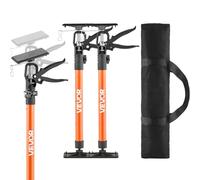 VEVOR Asta di Supporto, Confezione da 2, Telescopica Rapida in Acciaio da 54-155 cm, Sistema Regolabile a 3 Mani, Capacità Fino a 70 kg, per Martinetto per Armadietti, Barre di Carico