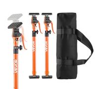 VEVOR Asta di Supporto per Martinetto, 2 Pezzi, Asta di Supporto Rapido Telescopica in Acciaio da 64,5-115 cm, Sistema Regolabile a 3 Mani con Capacità 100 kg per Sollevamento di Cartongesso