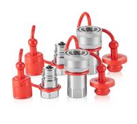 VEVOR Attacchi Idraulici a Faccia Piatta 12,7 mm Attacchi Rapidi Idraulici per Minipale, Filettatura NPT, Attacchi Rapidi Idraulici 2 Paia, con 4 Cappucci Antipolvere, 4000 PSI e 25 GPM (ISO5675)