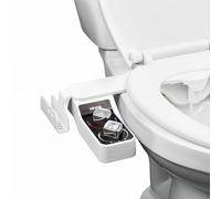 VEVOR Attacco per WC Bidet da 7 mm, Attacco per Sedile WC Ultrasottile con 2 Ugelli Retrattili, Acqua Fredda Calda, Pressione Regolabile, 2 Manopole Rotanti, per Glutei e Lavaggio Intimo