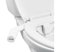 VEVOR Attacco per WC Bidet Non Elettrico con Doppio Ugello Estensibile e Pressione dell'Acqua Fredda Regolabile, Ingresso in Acciaio Inossidabile, Ideale per Glutei e Lavaggio Intimo, Bianco