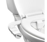 VEVOR Attacco per WC Bidet Ultra Sottile con 2 Ugelli Retrattili e Pressione dell'Acqua Regolabile e Doppia Manopola, Stile Maniglia, Spruzzatore di Acqua Fredda Facile da Installare