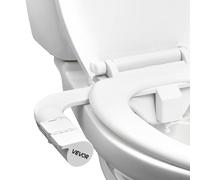 VEVOR Attacco per WC Bidet Ultra Sottile con 2 Ugelli Retrattili e Pressione dell'Acqua Regolabile e Doppia Manopola, Stile Maniglia, Spruzzatore di Acqua Fredda Facile da Installare
