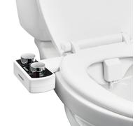 VEVOR Attacco per WC Bidet Ultra Sottile con 2 Ugelli Retrattili e Pressione dell'Acqua Regolabile, Spruzzatore di Acqua Fredda non Elettrico per Lavaggio Anteriore e Posteriore, Bianco