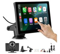 VEVOR Autoradio Portatile per Auto Senza Fili, Radio Portatile HD da 228,6 mm con Schermo Tattile per Apple CarPlay e Android Auto, con Telecamere Anteriori e Posteriori, Bluetooth, Navigazione GPS