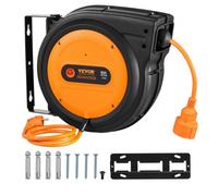 VEVOR Prolunga retrattile avvolgicavo 19m cavo di alimentazione 1600W 1m