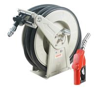 VEVOR Avvolgitubo carburante 2,54 cm x 10,06 m Avvolgitubo diesel in acciaio al carbonio con ugello carburante automatico Tubo in gomma NBR per auto cisterna di aeromobili navi veicoli 300 PSI