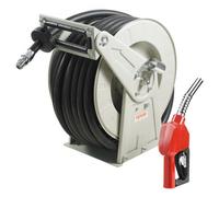 VEVOR Avvolgitubo Carburante, 25,4 mm x 15,24 m, Avvolgitubo Diesel Retrattile, Costruzione in Acciaio al Carbonio con Ugello Carburante, Tubo in Gomma NBR per Camion Cisterna Veicoli Nave Aereo 300PS