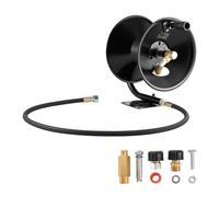 VEVOR Avvolgitubo per Idropulitrice 15,2 m x 9,5 mm, Bobina Avvolgitubo Retrattile in Acciaio, Montaggio su Staffa, Parete, Pavimento, Pressione 275,8 bar, Manovella per Autolavaggio