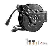 VEVOR Avvolgitubo per Idropulitrice, in Acciaio Retrattile da 18,3 m x 6,4 mm, 4000 PSI max, Riavvolgimento Automatico, Flessibile, Montaggio a Parete Pavimento, per Lavaggio Auto, Giardino