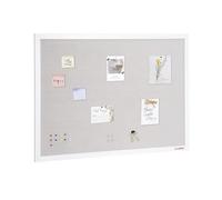 VEVOR Bacheca in sughero bianco 1124x824mm con finitura in lino, Bacheca montata a parete per casa, scuola, ufficio, biblioteca, Bacheca da muro per decorazione insegnamento superficie in lino